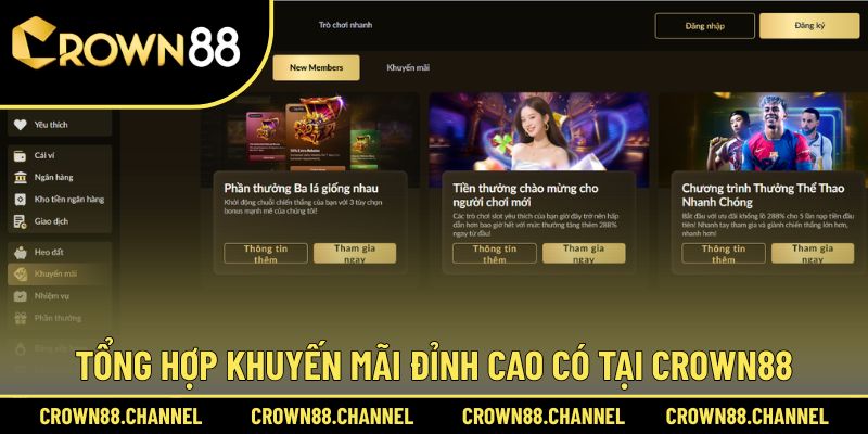 Khuyến mãi CROWN88 2 Danh sách các ưu đãi hot nhất có tại sân chơi
