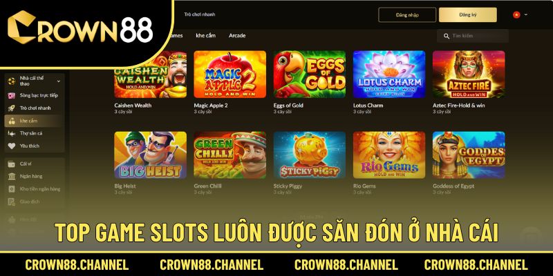Bật mí 4 trò chơi nổ hũ hot nhất ở Crown88